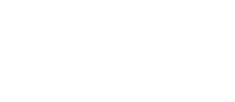 A white geometric logo on a dark background.