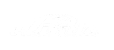 A stylized white logo with the word 'Linda' on a transparent background.